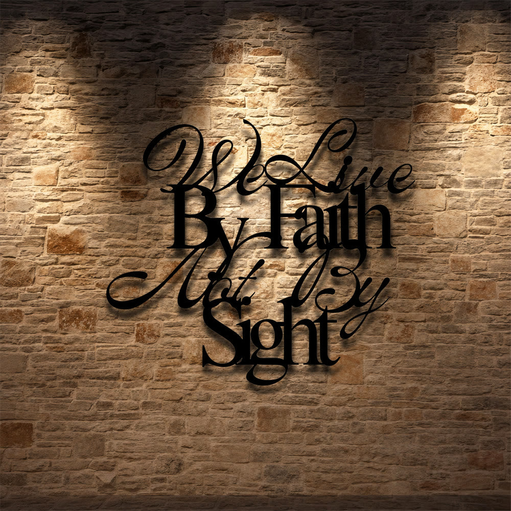 Christianartworkshop We Live By Faith Not By Sight Cursive Script Metal Wall Decor: A Bold Reminder of Trusting the Unseen - image 5