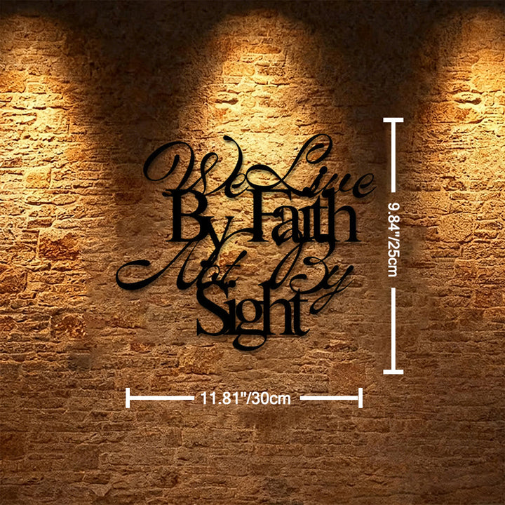 Christianartworkshop We Live By Faith Not By Sight Cursive Script Metal Wall Decor: A Bold Reminder of Trusting the Unseen - 11.81''*9.84''*0.04"/30*25*0.1cm - image 6