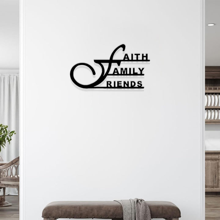 Christianartworkshop Faith Family Friends Metal Wall Decor: A Tribute to Life’s Greatest Blessings - image 1