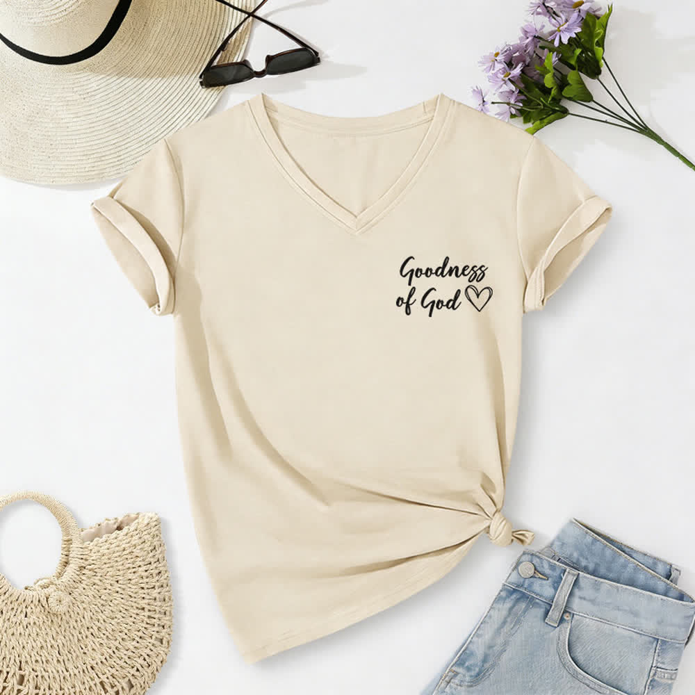 Christianartworkshop Women's I Will Sing Of The Goodness Of God Casual V-neck T-shirt - image 17