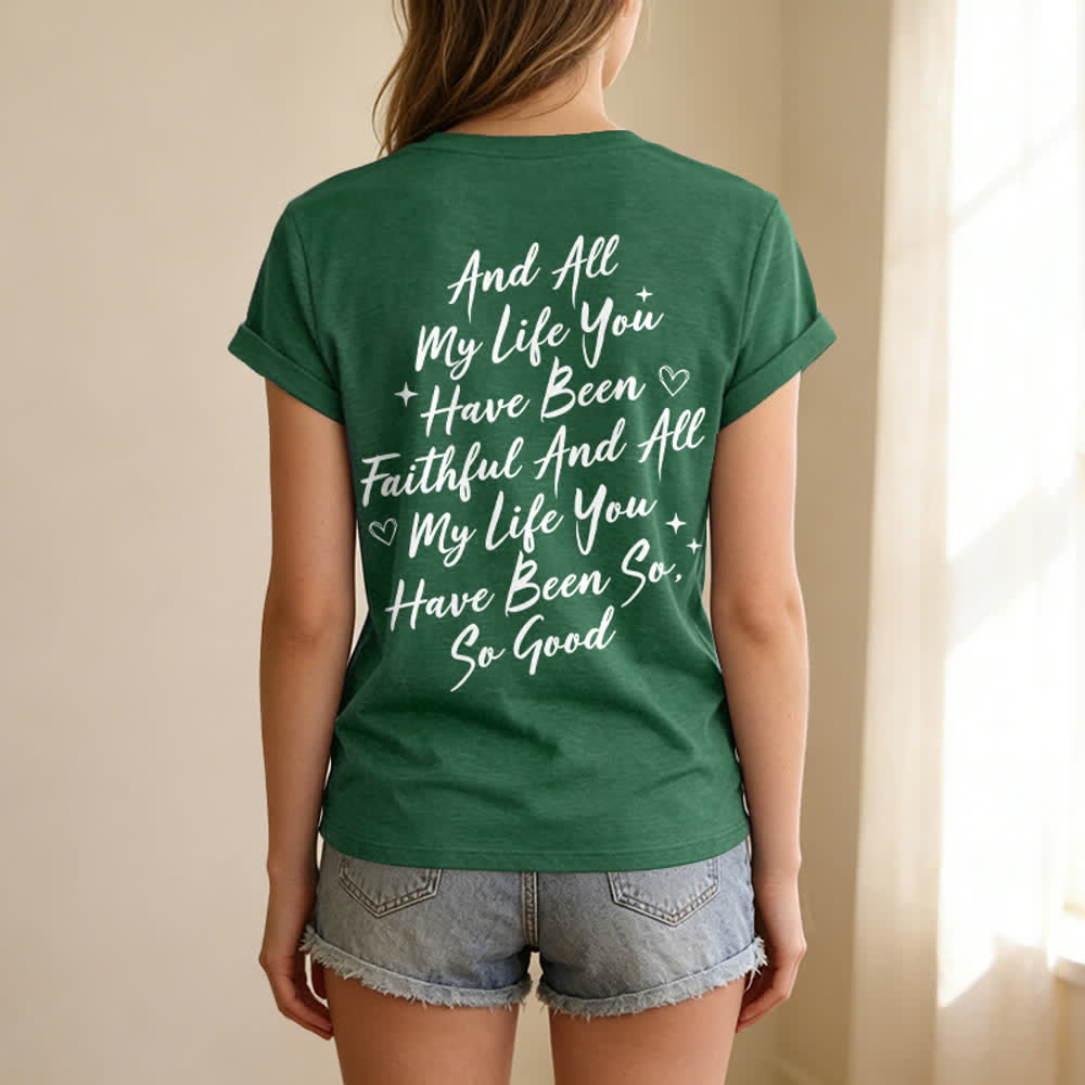 Christianartworkshop Women's I Will Sing Of The Goodness Of God Casual V-neck T-shirt - image 33