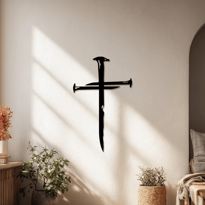 Christianartworkshop Nailed Cross Metal Wall Decor: A Testament of Redemption and Love - image 5