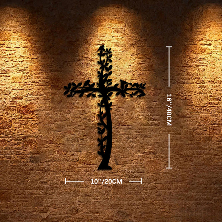 Christianartworkshop Tree-Shaped Cross Metal Wall Decor: A Powerful Statement of Living Faith - 15.7''*10''*0.04''/40cm*20cm*0.1cm - image 6
