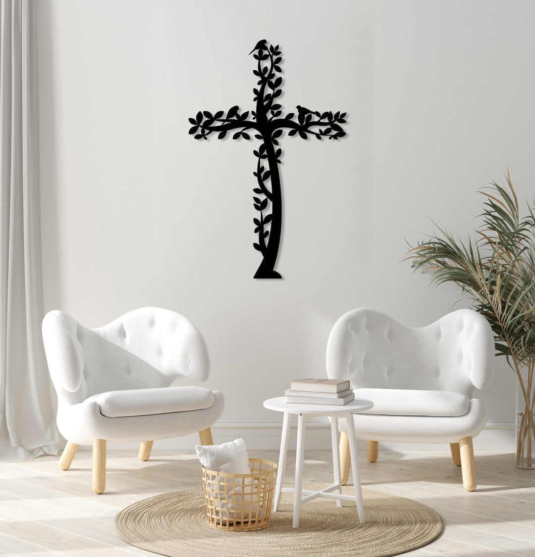Christianartworkshop Tree-Shaped Cross Metal Wall Decor: A Powerful Statement of Living Faith - image 2