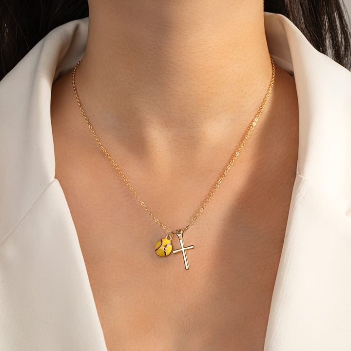Christianartworkshop Sport Ball & Cross Pendant Necklace with Philippians 4:13 Verse: A Symbol of Faith and Athletic Strength - image 8