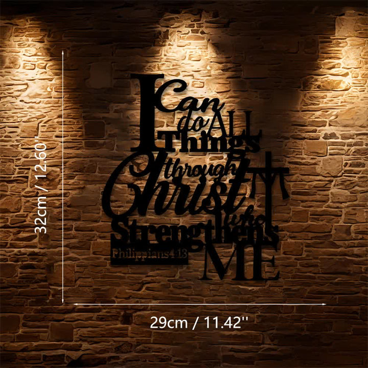 Christianartworkshop Through Christ Who Strengthens Me Metal Wall Decor: Inspired by Philippians 4:13 - 11.42''*12.60''*0.04"/29*32*0.1cm - image 7