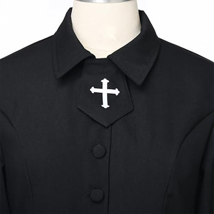 Christianartworkshop Women's Pastor Robe With Collar Cross Motif And Feminine Silhouette Women's Clergy Robe - image 7