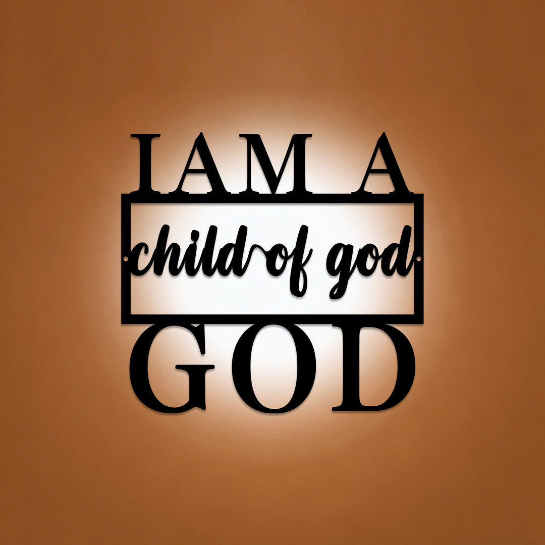 Christianartworkshop I Am A Child Of God Typography Metal Wall Decor: A Timeless Testament Of Belonging - 14.65''*15.75''*0.04"/37.21*40*0.1cm - image 0