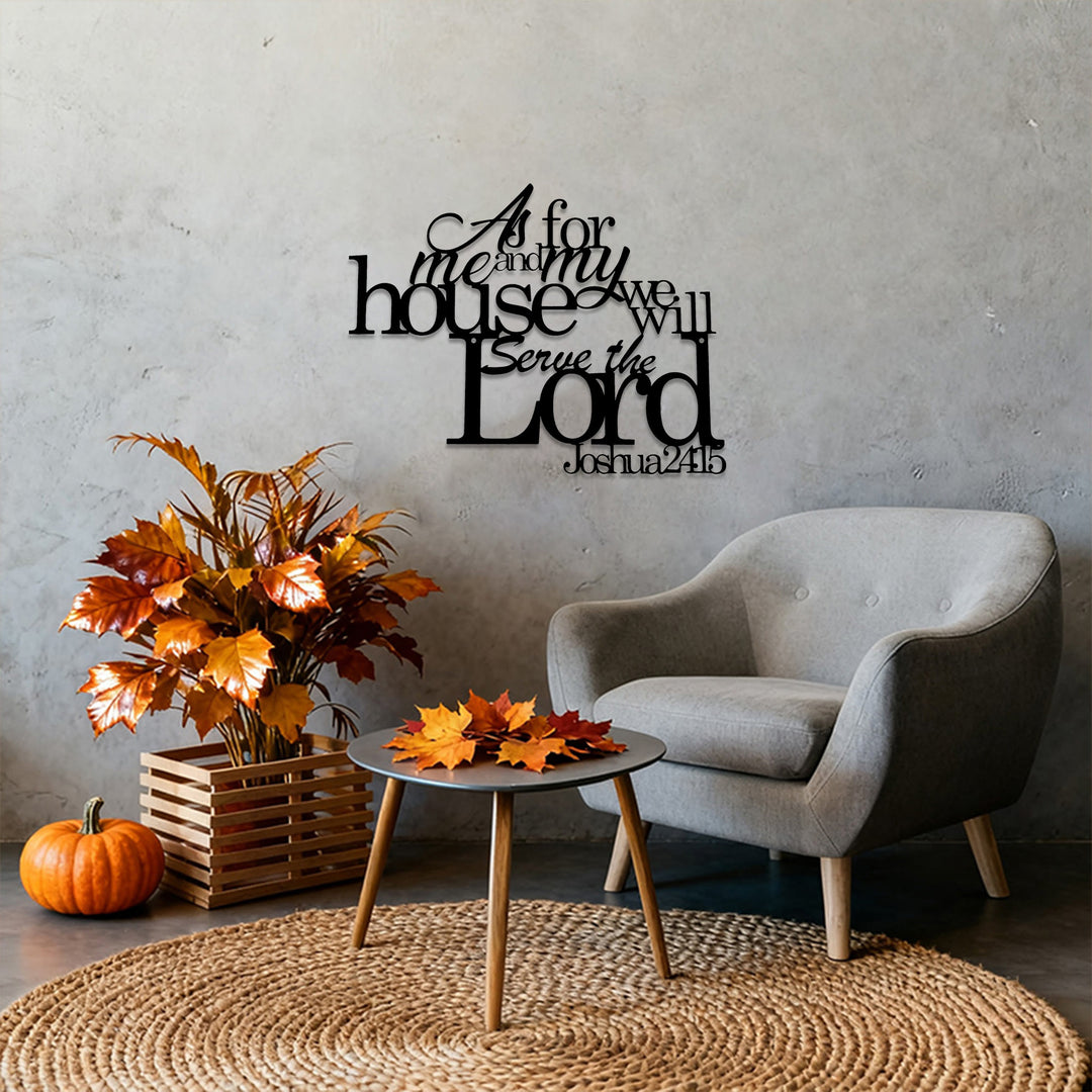 Christianartworkshop As For Me And My House We Will Serve The Lord Joshua 24:15 Metal Wall Decor: A Family Faith Declaration - image 2