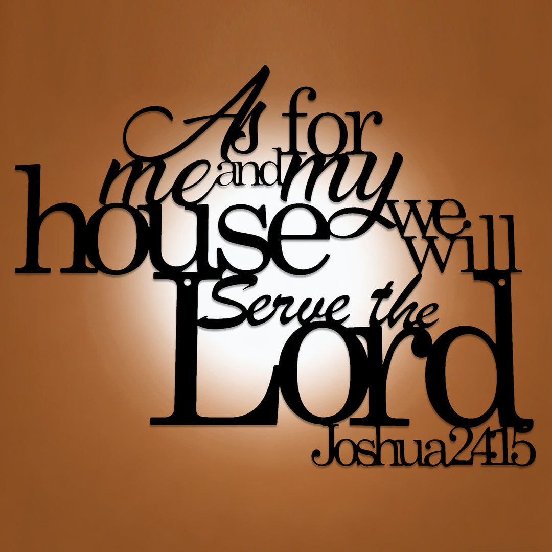 Christianartworkshop As For Me And My House We Will Serve The Lord Joshua 24:15 Metal Wall Decor: A Family Faith Declaration - 13.78''*15.75''*0.04"/35*40*0.1cm - image 0