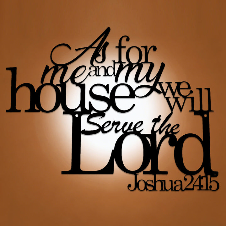 Christianartworkshop As For Me And My House We Will Serve The Lord Joshua 24:15 Metal Wall Decor: A Family Faith Declaration - 13.78''*15.75''*0.04"/35*40*0.1cm - image 0