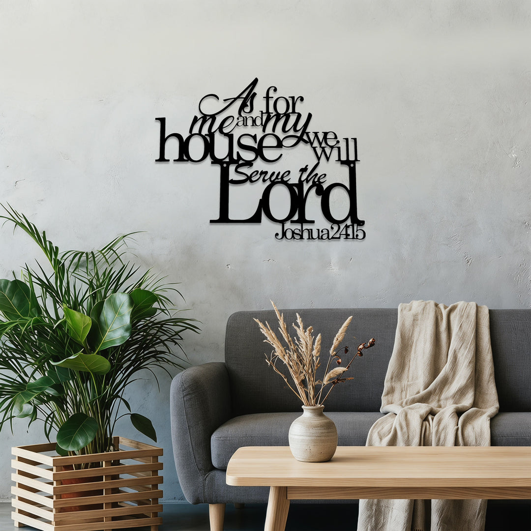 Christianartworkshop As For Me And My House We Will Serve The Lord Joshua 24:15 Metal Wall Decor: A Family Faith Declaration - image 5