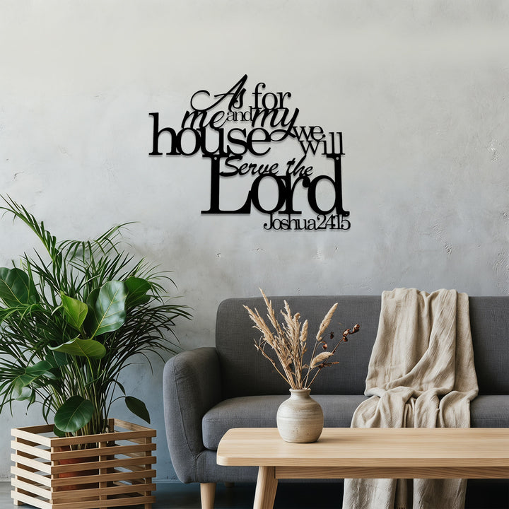 Christianartworkshop As For Me And My House We Will Serve The Lord Joshua 24:15 Metal Wall Decor: A Family Faith Declaration - image 5