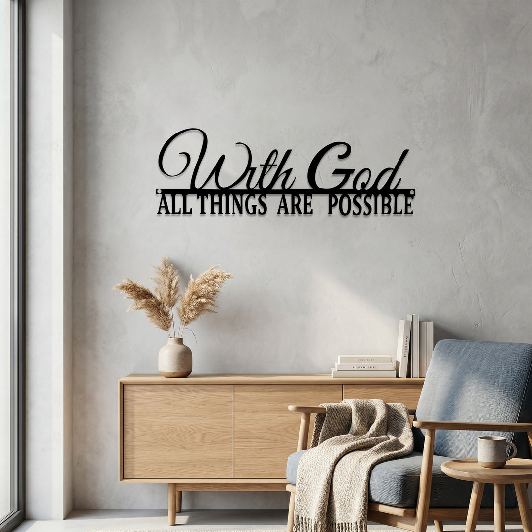 Christianartworkshop With God All Things Are Possible Dual-Font Metal Wall Decor: A Graceful Statement Of Faith - image 4