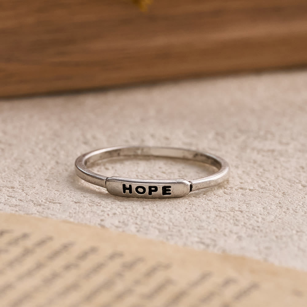 Christianartworkshop Refined Stackable Ring Set with Engraved BLESSED/FAITH/HOPE Text: An Emblem of Quiet Devotion - image 3