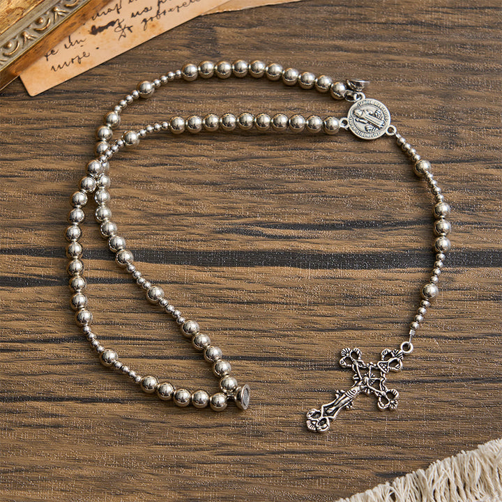 Christianartworkshop Sacred Silver Tone Magnetic Rosary Bracelet: 2-in-1 Prayer & Bracelet - image 5