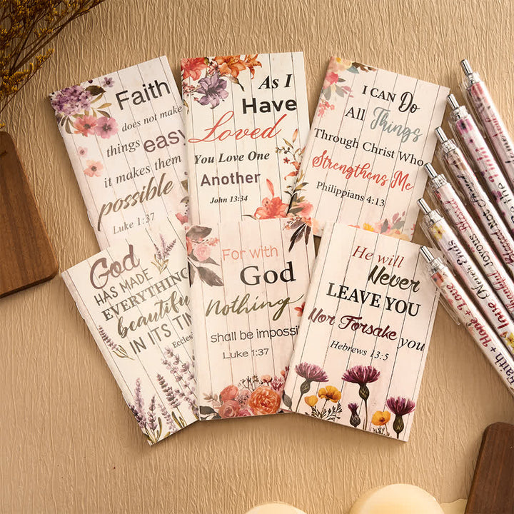 Christianartworkshop Floral Cross Motivational Pens & Bible Verse Notebooks Gift Set - B - image 6