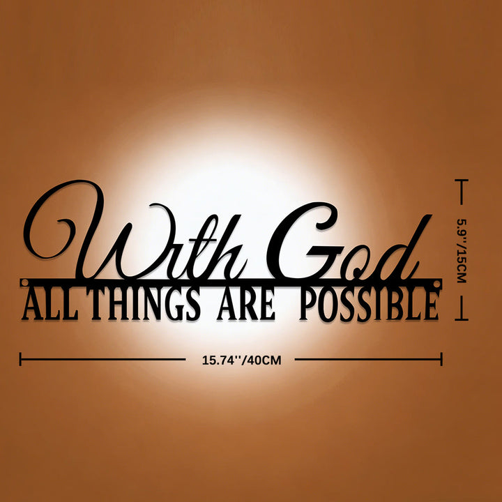 Christianartworkshop With God All Things Are Possible Dual-Font Metal Wall Decor: A Graceful Statement Of Faith - 5.91''*15.75''*0.04"/15*40*0.1cm - image 7