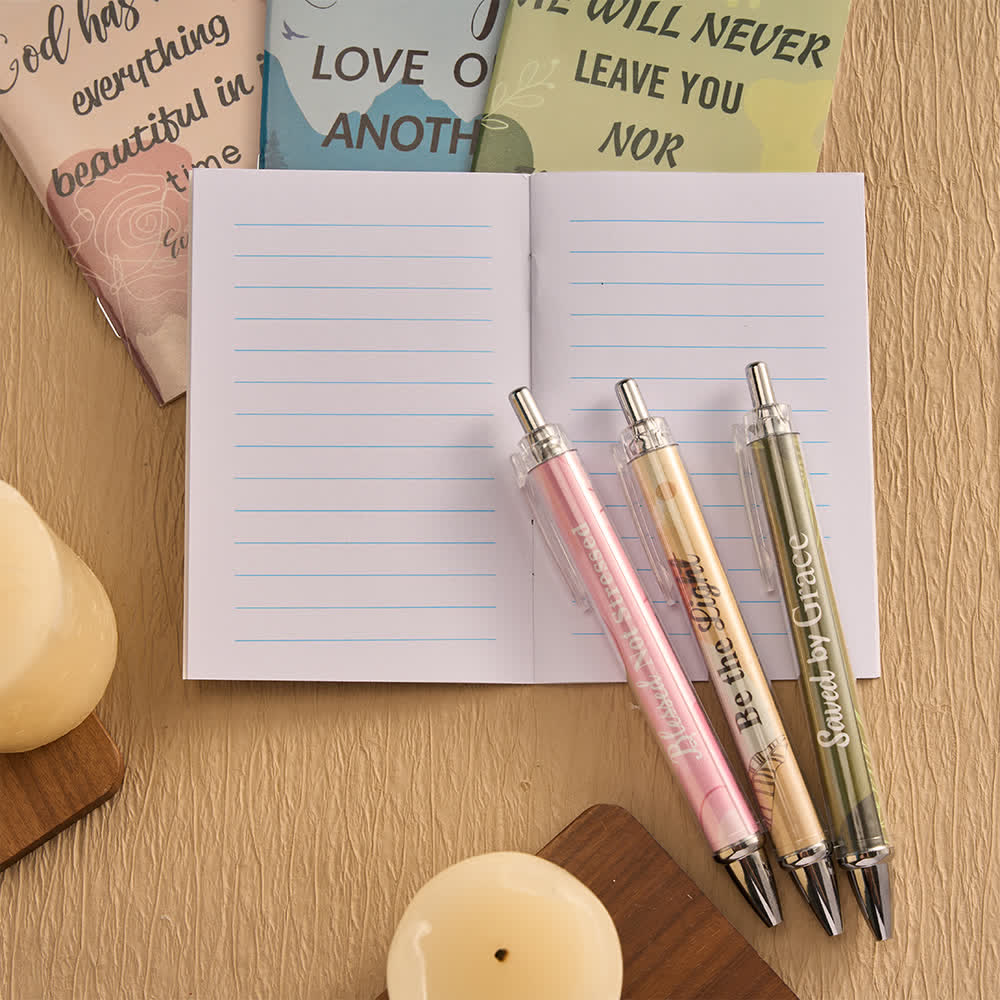 Christianartworkshop Floral Cross Motivational Pens & Bible Verse Notebooks Gift Set - image 21