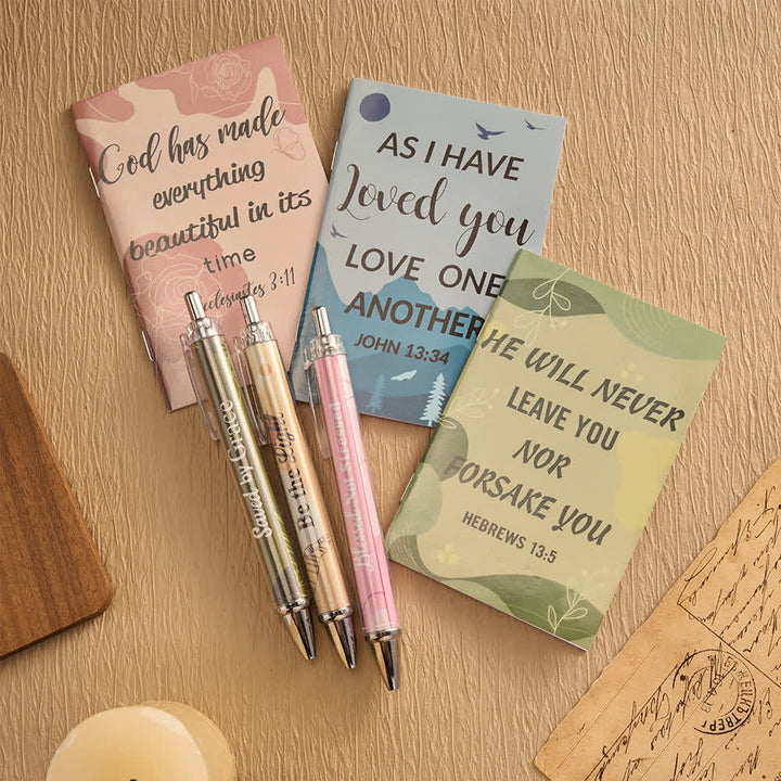 Christianartworkshop Floral Cross Motivational Pens & Bible Verse Notebooks Gift Set - image 20