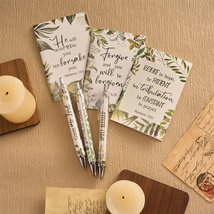 Christianartworkshop Floral Cross Motivational Pens & Bible Verse Notebooks Gift Set - image 26