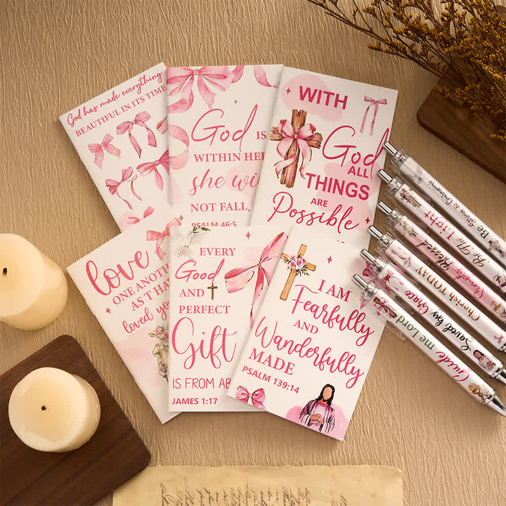 Christianartworkshop Floral Cross Motivational Pens & Bible Verse Notebooks Gift Set - G - image 33
