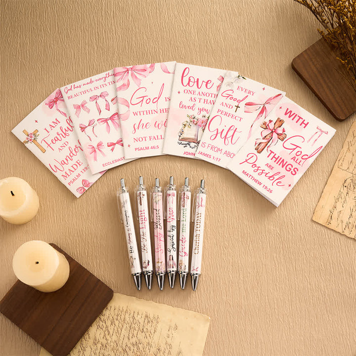 Christianartworkshop Floral Cross Motivational Pens & Bible Verse Notebooks Gift Set - image 34