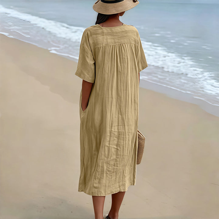 Christianartworkshop Bible Verse Butterfly & Floral Wreath V-Neck Short Sleeve Midi Dress - image 1