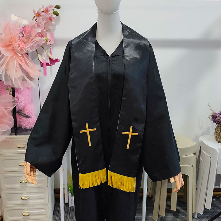 Christianartworkshop Traditional Multi-Color Clergy Stole with V-Neck & Straight Neck - image 2