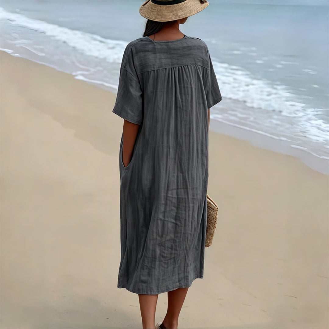 Christianartworkshop "I Will Sing Of The Goodness Of God" Psalm 89:1 Bird Branch Print V-Neck Short Sleeve Midi Dress - image 4