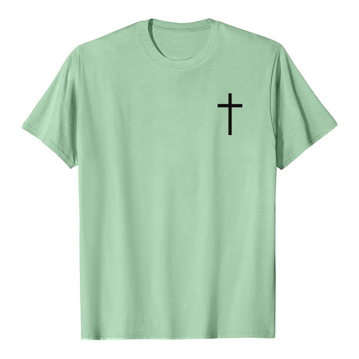 Christianartworkshop No Weapon Formed Against Me Shall Prosper Isaiah 54:17 Front Cross Back Scripture Premium Short Sleeve T-Shirt - image 16