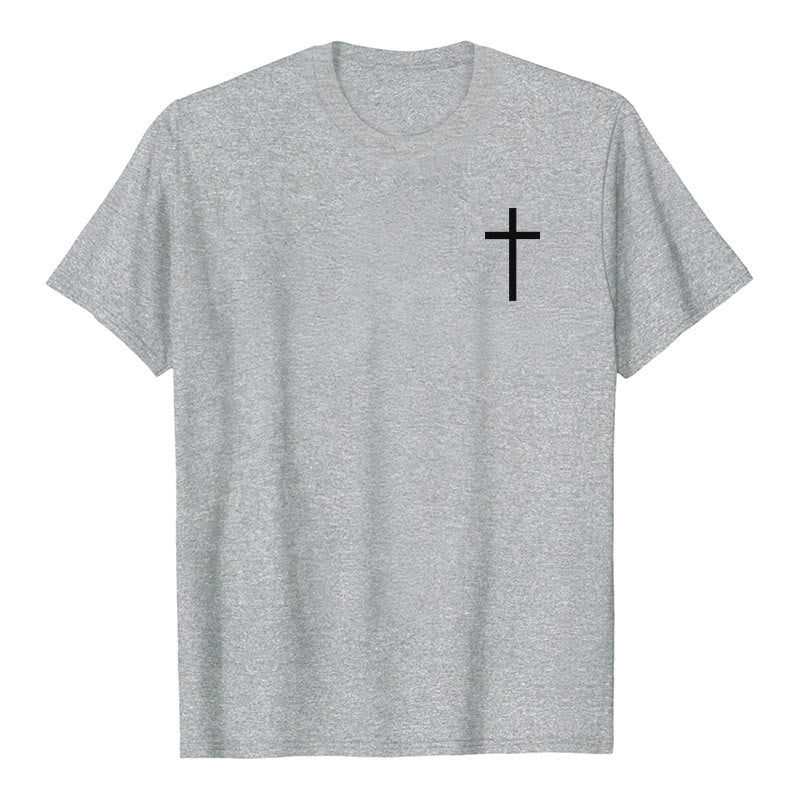 Christianartworkshop No Weapon Formed Against Me Shall Prosper Isaiah 54:17 Front Cross Back Scripture Premium Short Sleeve T-Shirt - image 4