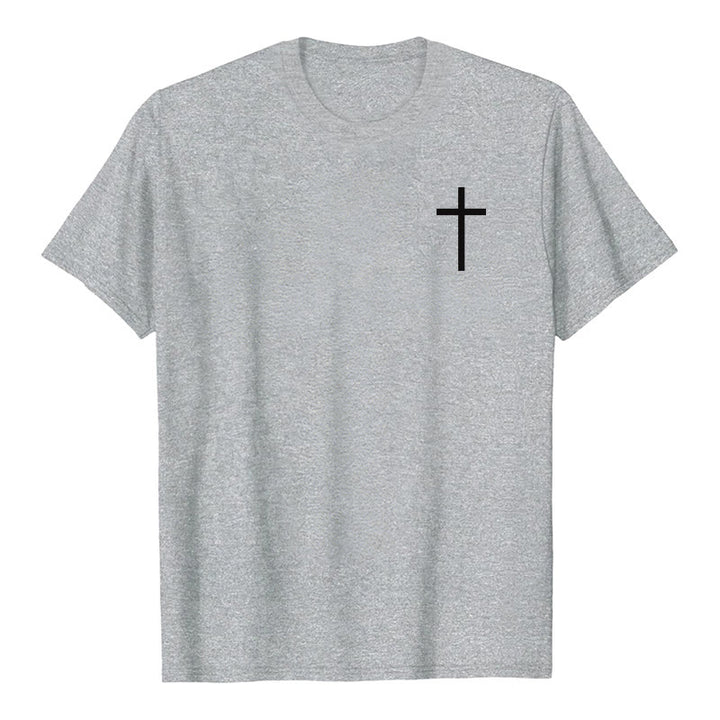 Christianartworkshop No Weapon Formed Against Me Shall Prosper Isaiah 54:17 Front Cross Back Scripture Premium Short Sleeve T-Shirt - image 4