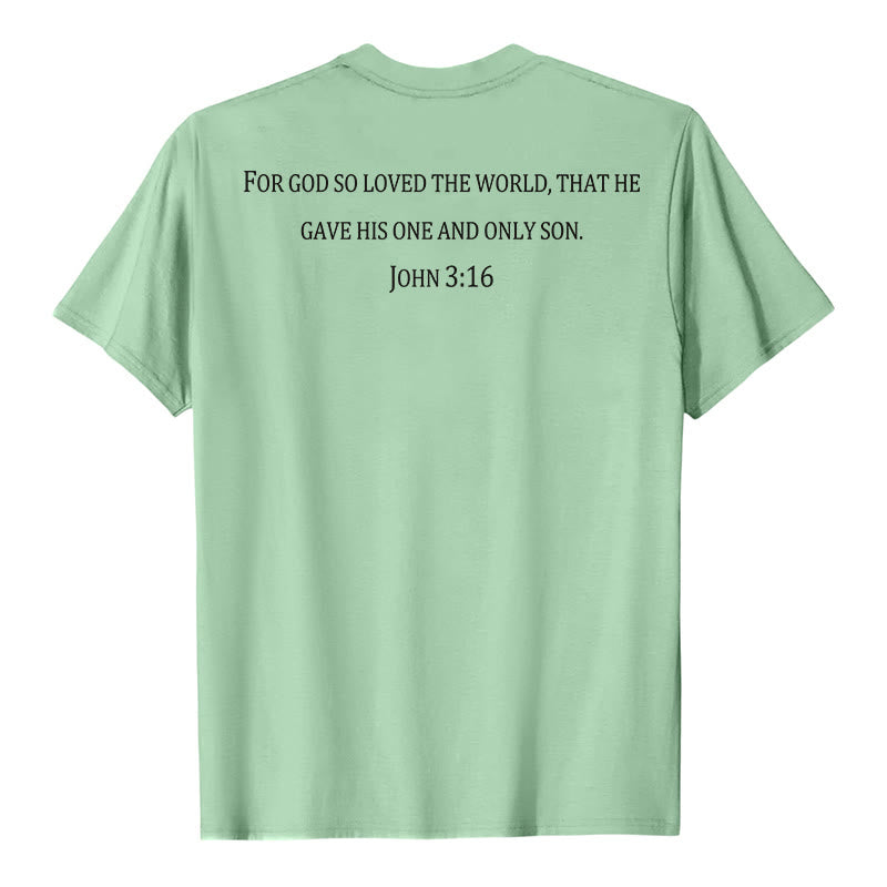Christianartworkshop John 3:16 For God So Loved The World Front Chest Cross Back Scripture Premium Short Sleeve T-Shirt - image 17