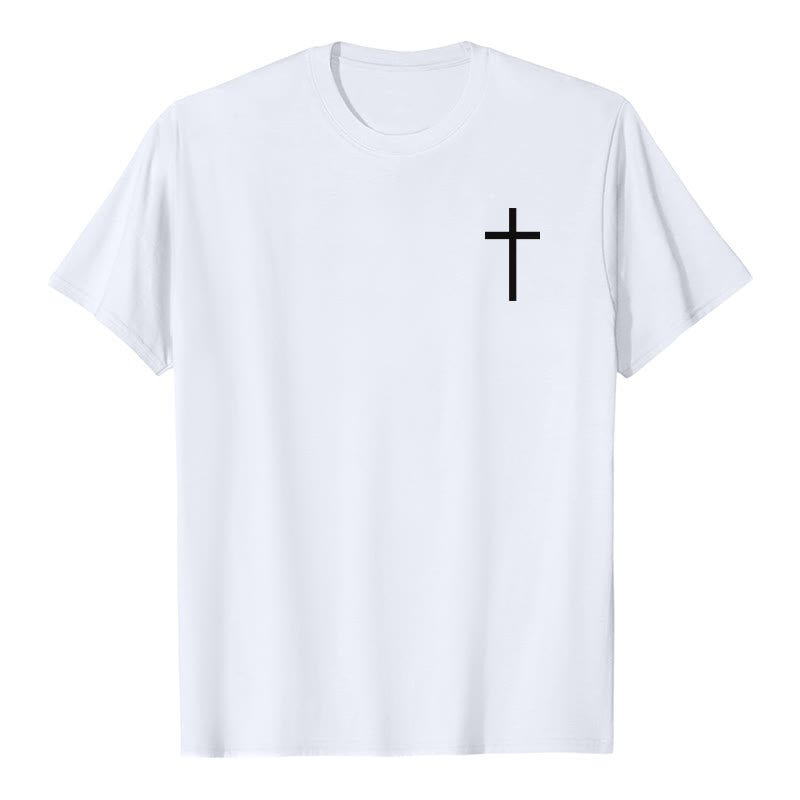 Christianartworkshop John 3:16 For God So Loved The World Front Chest Cross Back Scripture Premium Short Sleeve T-Shirt - image 7