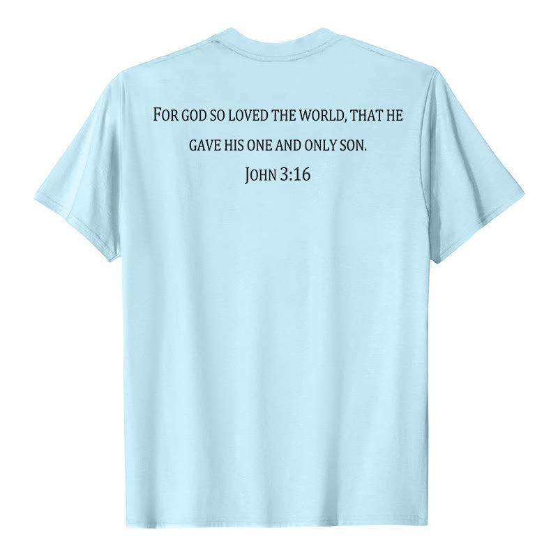 Christianartworkshop John 3:16 For God So Loved The World Front Chest Cross Back Scripture Premium Short Sleeve T-Shirt - image 23