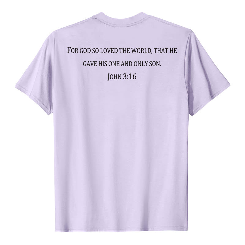 Christianartworkshop John 3:16 For God So Loved The World Front Chest Cross Back Scripture Premium Short Sleeve T-Shirt - image 14