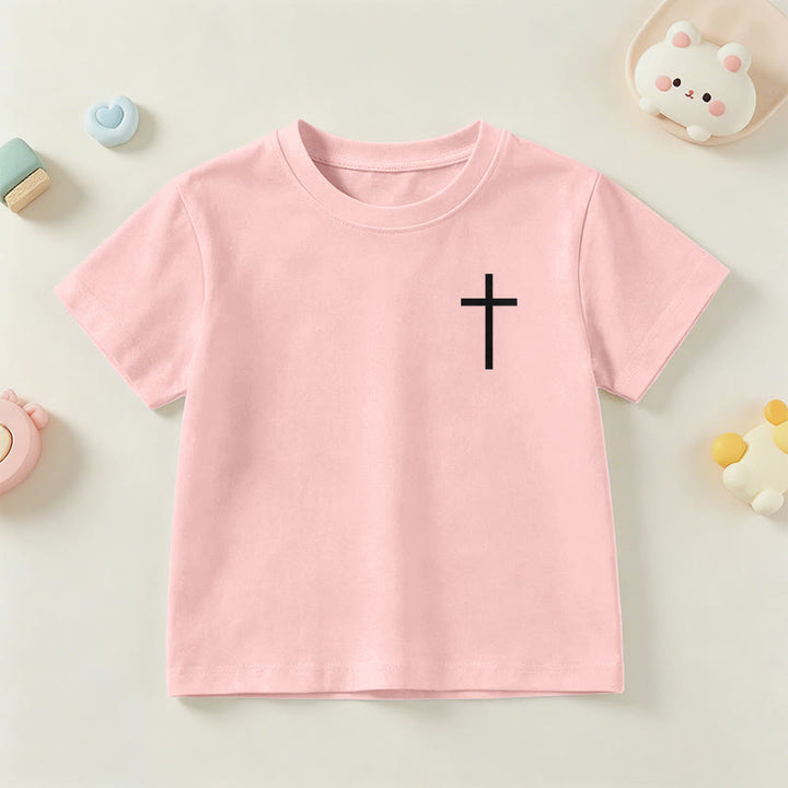 Christianartworkshop Philippians 4:13 Front Chest Cross Back Gothic Font Scripture Kids Short Sleeve T-Shirt - image 66