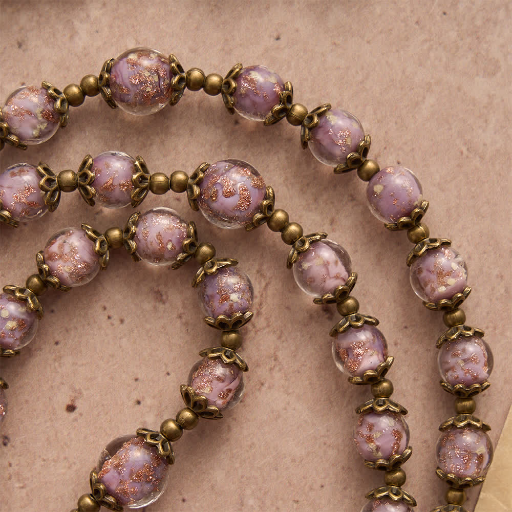 Christianartworkshop Lavender Shimmer Bead Catholic Rosary with Our Lady Medal & Crucifix - image 7