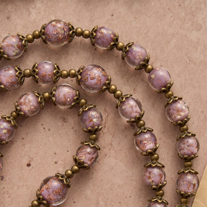 Christianartworkshop Lavender Shimmer Bead Catholic Rosary with Our Lady Medal & Crucifix - image 7