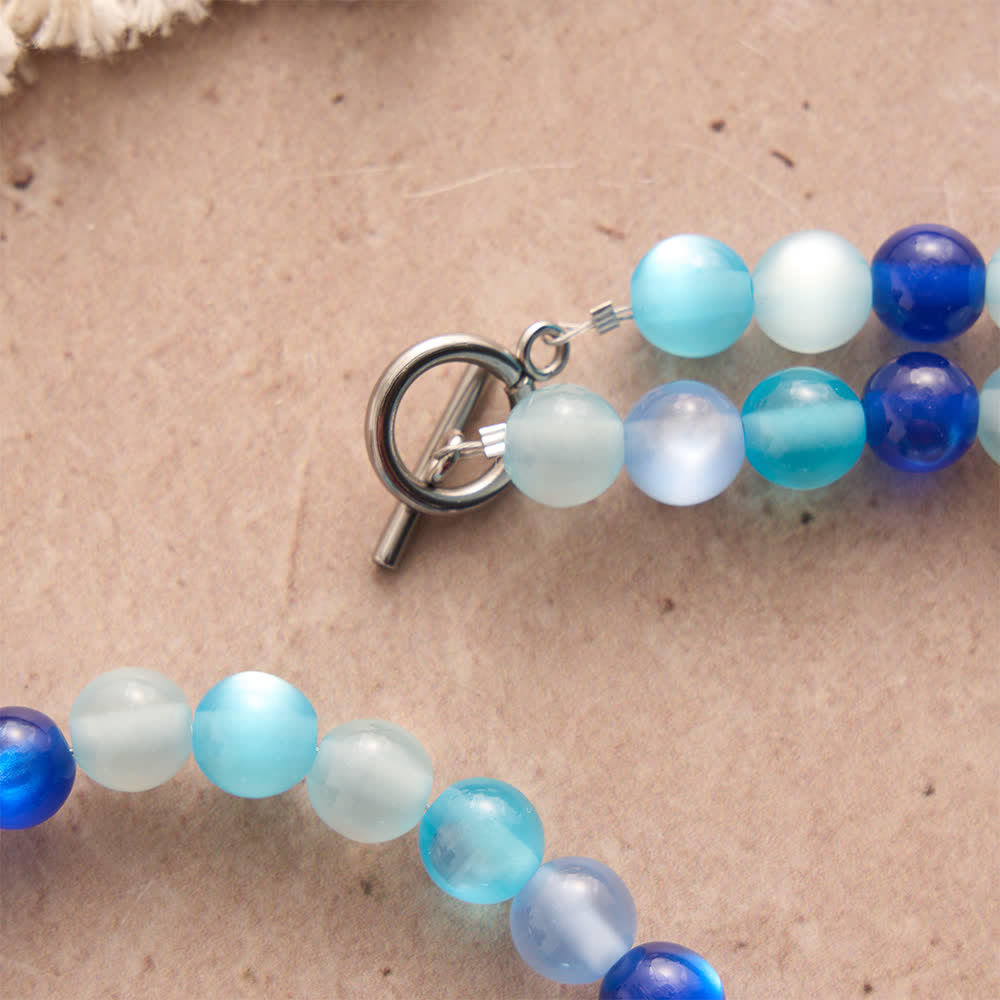 Christianartworkshop Tri-Color Blue Frosted Bead Our Lady Rosary Necklace with OT Clasp: Daily Wear Devotion - image 6