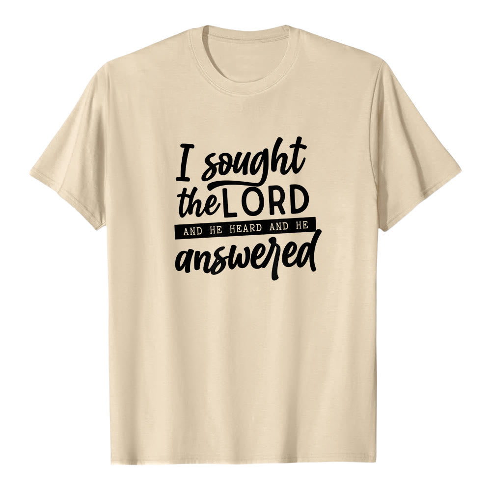 Christianartworkshop "I Sought the Lord and He Heard and Answered" Scripture Premium Short Sleeve T-Shirt - Beige - 2XL - image 4