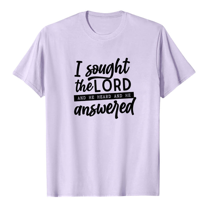 Christianartworkshop "I Sought the Lord and He Heard and Answered" Scripture Premium Short Sleeve T-Shirt - Purple - 2XL - image 3
