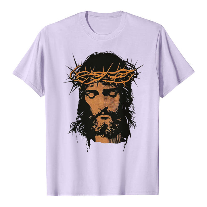 Christianartworkshop Jesus Face and Crown of Thorns Graphic T-Shirt - image 20