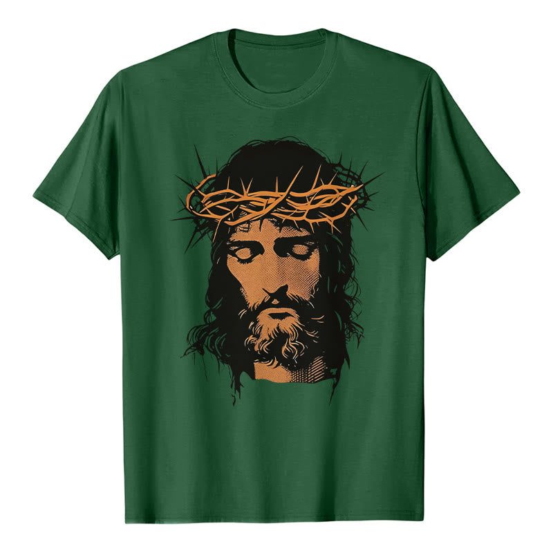 Christianartworkshop Jesus Face and Crown of Thorns Graphic T-Shirt - image 25