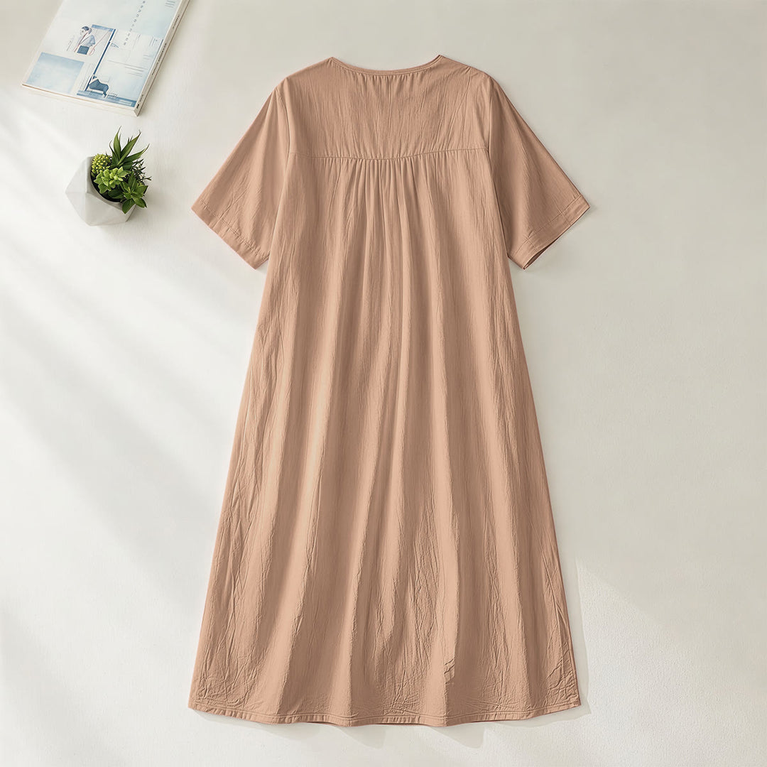 Christianartworkshop Floral & Cross Pattern "Just Pray" Statement V-Neck Short Sleeve Midi Dress - image 14