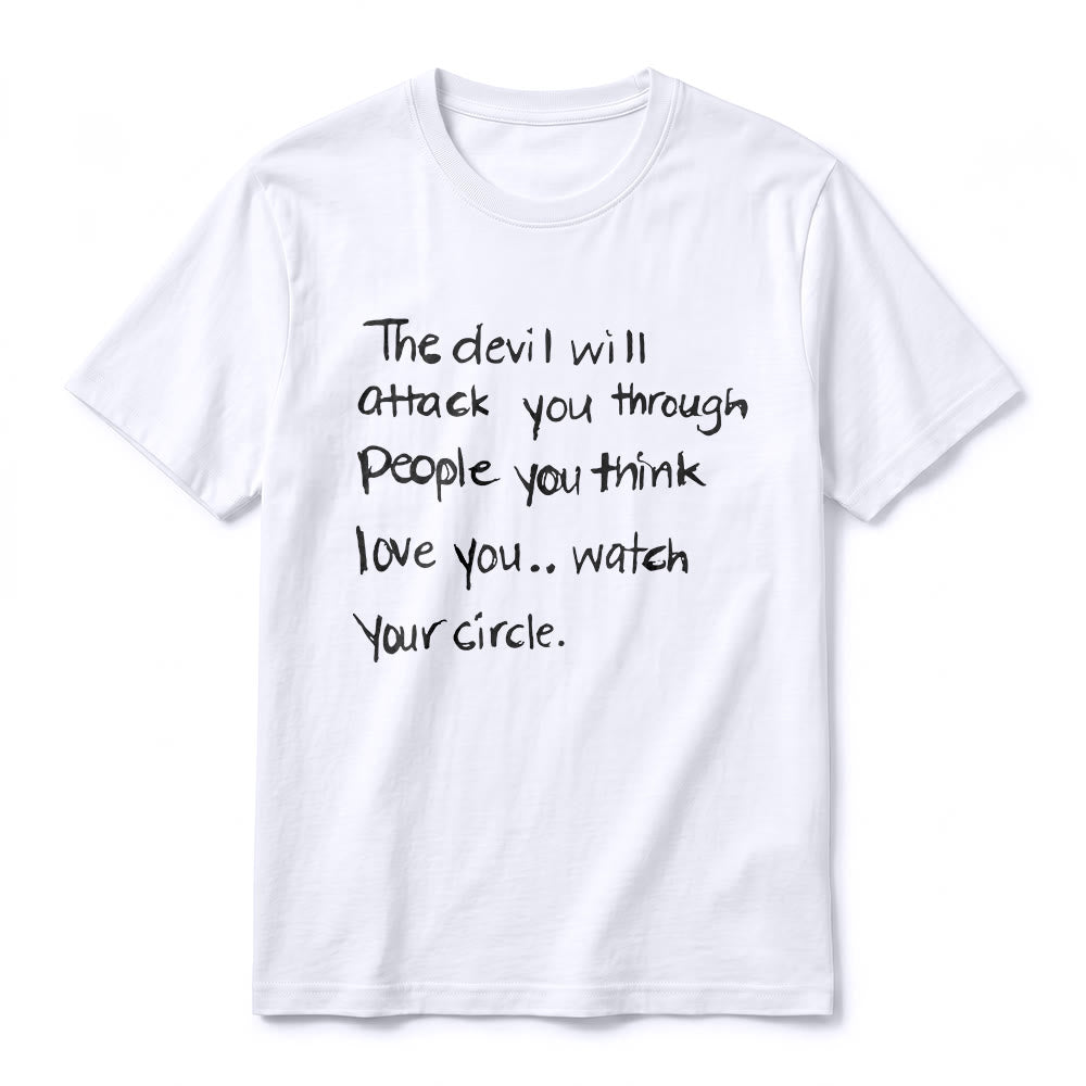 Christianartworkshop "The Devil Will Attack You Through People You Think Love You" Premium Short Sleeve T-Shirt - image 9