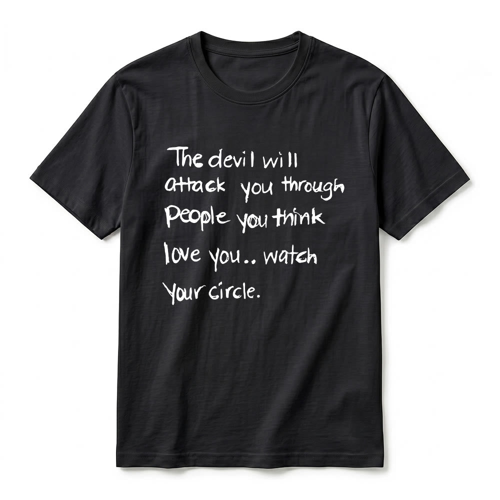 Christianartworkshop "The Devil Will Attack You Through People You Think Love You" Premium Short Sleeve T-Shirt - image 12