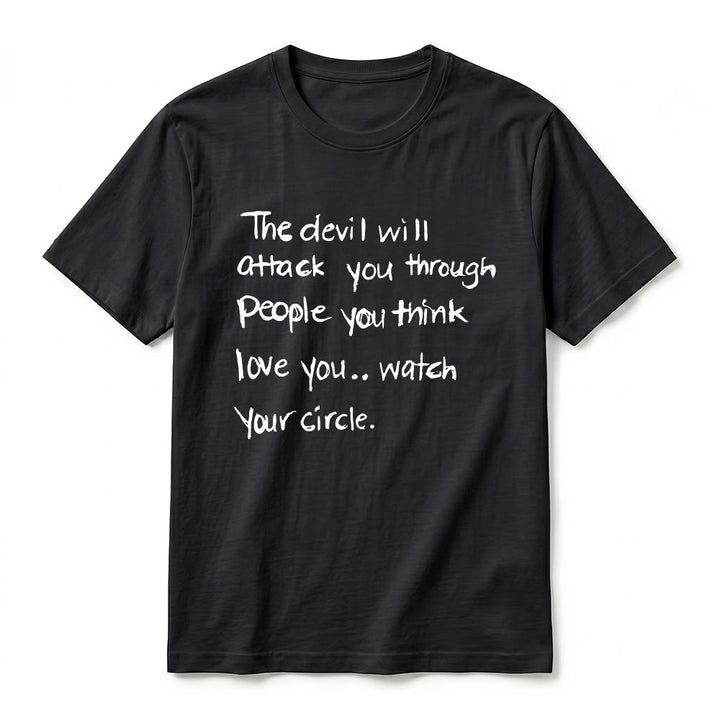 Christianartworkshop "The Devil Will Attack You Through People You Think Love You" Premium Short Sleeve T-Shirt - image 12