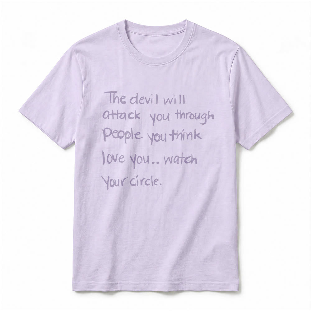 Christianartworkshop "The Devil Will Attack You Through People You Think Love You" Premium Short Sleeve T-Shirt - image 6